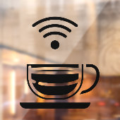 Zwarte Beker Met Koffie Gratis WI-FI Netwerk Raamsticker (Vel 2)