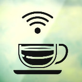 Zwarte Beker Met Koffie Gratis WI-FI Netwerk Raamsticker (Vel 3)
