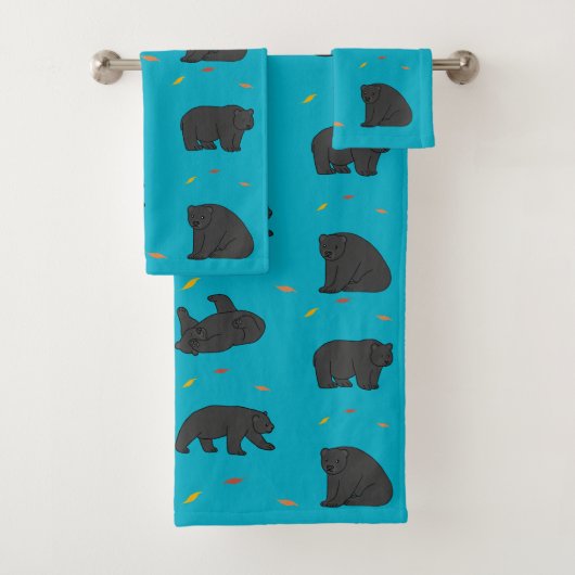 Zwarte Beren Bad Handdoek (Insitu)
