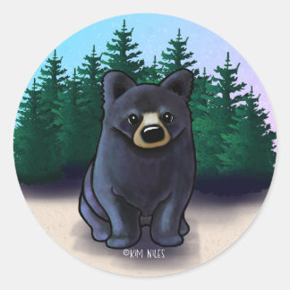 Zwarte Beren Cub Classic Classic Ronde Sticker