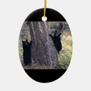 zwarte beren keramisch ornament
