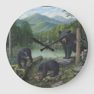 Zwarte Beren wandklok Grote Klok