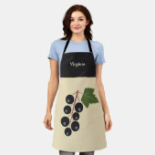 zwarte bes schort (Gedragen)