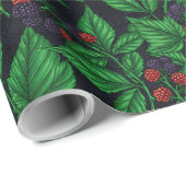 Zwarte bessen op donkergrijs cadeaupapier (Rol Hoek)