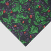 Zwarte bessen op donkergrijs tissuepapier (Detail)