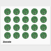 Zwarte bessen op groen ronde sticker (Vel)