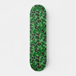 Zwarte bessen op groen skateboard