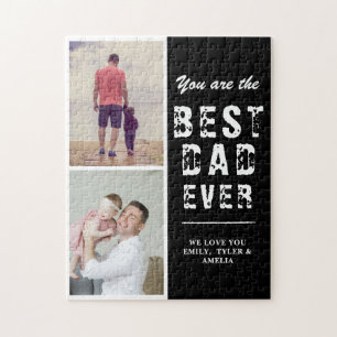 Zwarte Beste Vader Ooit Familie 2 Foto Legpuzzel