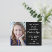 zwarte bewerkingskleur bewerkingsdatum Afstuderen  Aankondigingskaart (Staand voorkant)