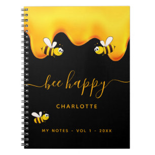 Zwarte bijen blij met hommels zoete honingmaaltijd notitieboek