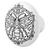 Zwarte bijenkast keramische knop (Rechts)