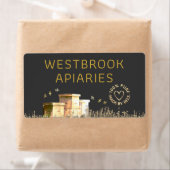 Zwarte bijenkorven Apiary Label met Gold Heart en (Insitu)