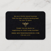 Zwarte bijenkorven Apiary Label met Gold Heart en  (Achterkant)