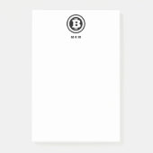 Zwarte Bitcoin Logo-symbool Monogrammed Post-it® Notes (Voorkant)