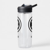 Zwarte Bitcoin Logo-symbool Monogrammed Waterfles (Links)