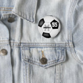 zwarte blanke jongens voetbal gepersonaliseerd ronde button 5,7 cm (In situ)