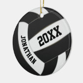 zwarte blanke jongens volleybalplokleuren keramisch ornament (Links)