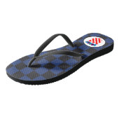 Zwarte blauw controleurs met Kroatische wapenmunt Teenslippers (Schuin)