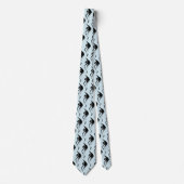 Zwarte Blauw Tribale Draak Stropdas (Voorkant)