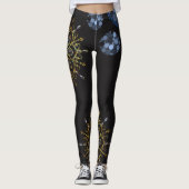 zwarte blauwe gouden lange leggings (Voorkant)