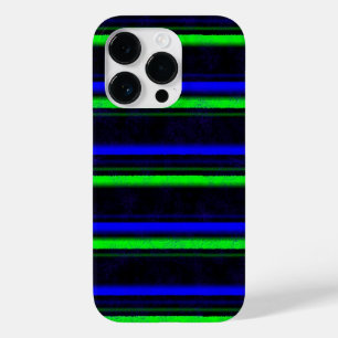 Zwarte blauwe groene strepen Case-Mate iPhone 14 pro hoesje
