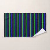 Zwarte Blauwe Groene Stripes Bad Handdoek (Handdoek)
