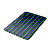Zwarte Blauwe Groene Stripes Badmat (Gekanteld)