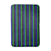 Zwarte Blauwe Groene Stripes Badmat (Voorkant Verticaal)