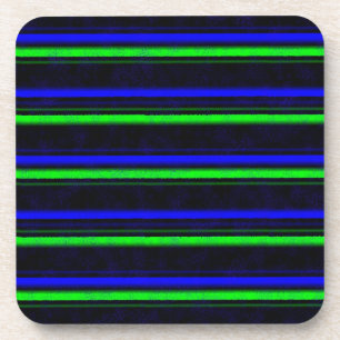 Zwarte Blauwe Groene Stripes Bier Onderzetter