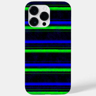 Zwarte Blauwe Groene Stripes Case-Mate iPhone 14 Pro Max Hoesje