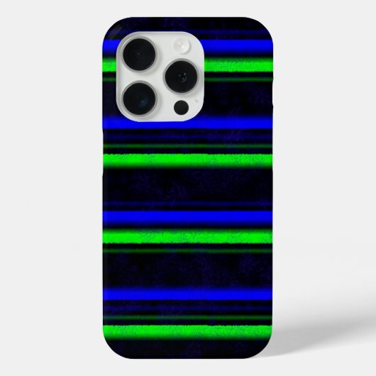 Zwarte Blauwe Groene Stripes Case-Mate iPhone Case (Achterkant)