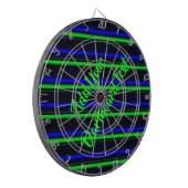 Zwarte Blauwe Groene Stripes Dartbord (Voorkant Links)