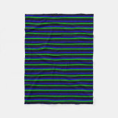 Zwarte Blauwe Groene Stripes Fleece Deken (Voorkant)