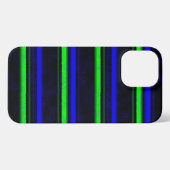 Zwarte Blauwe Groene Stripes iPhone Hoesje (Achterkant horizontaal)
