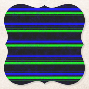Zwarte Blauwe Groene Stripes Kartonnen Onderzetters