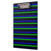 Zwarte Blauwe Groene Stripes Klembord (Links)