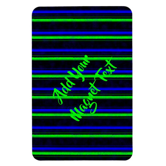 Zwarte Blauwe Groene Stripes Magneet (Verticaal)