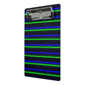 Zwarte Blauwe Groene Stripes Mini Klembord (Angled2)