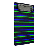 Zwarte Blauwe Groene Stripes Mini Klembord (Schuin)