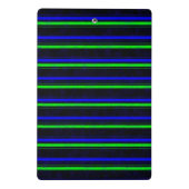 Zwarte Blauwe Groene Stripes Mini Klembord (Achterkant)