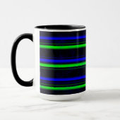 Zwarte Blauwe Groene Stripes Mok (Links)