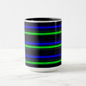 Zwarte Blauwe Groene Stripes Mok (Midden)