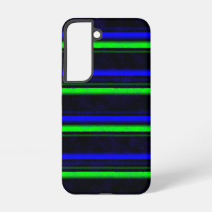 Zwarte Blauwe Groene Stripes Samsung Galaxy Hoesje