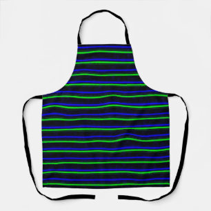Zwarte Blauwe Groene Stripes Schort