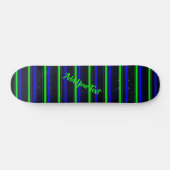 Zwarte Blauwe Groene Stripes Skateboard (Horizontaal)