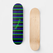 Zwarte Blauwe Groene Stripes Skateboard (Voorkant)