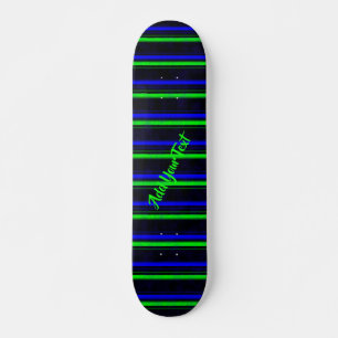 Zwarte Blauwe Groene Stripes Skateboard