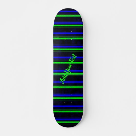Zwarte Blauwe Groene Stripes Skateboard (Voorkant)