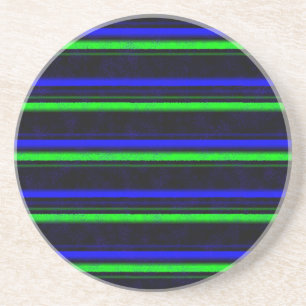 Zwarte Blauwe Groene Stripes Zandsteen Onderzetter