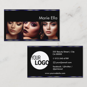 Zwarte Blauwe Productlabels met Logo Foto's Keurig Visitekaartje